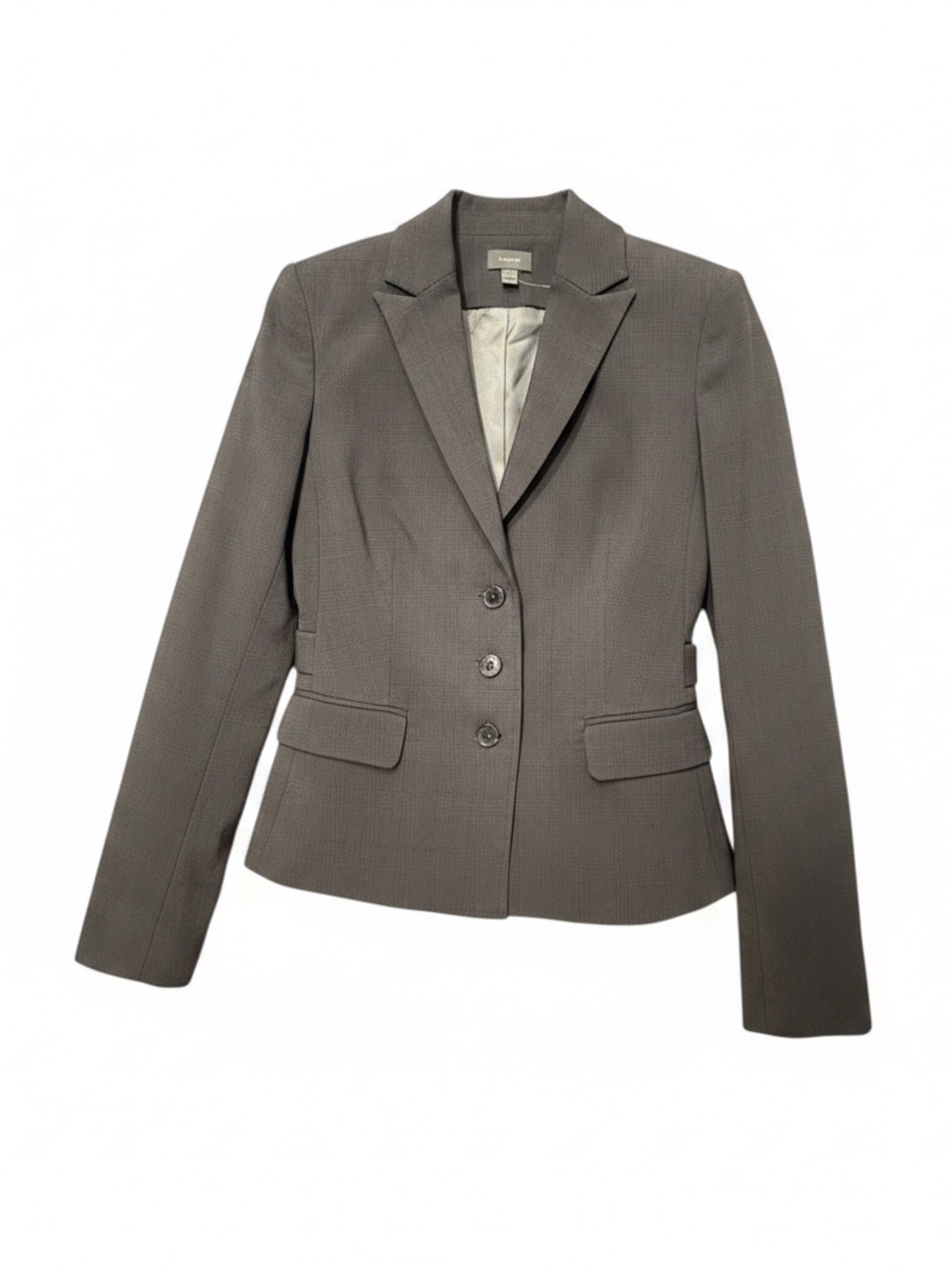 Mexx Charcoal Grey Plaid 3-Button Blazer Suit Jacket Size UK 8 / US 4